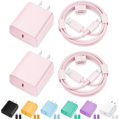 iPhone Charger Fast Charging,2Pack 20W Type C Fast Charger Block with [10FT&6FT] USB C to Lightning Cable Compatible for iPhone 14/13/12/11 Pro Max/Xs Max/XR/X,iPad