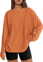 Trendy Queen Womens Oversized Long Sleeve Shirts Fall Tops 2026 Basic Tees