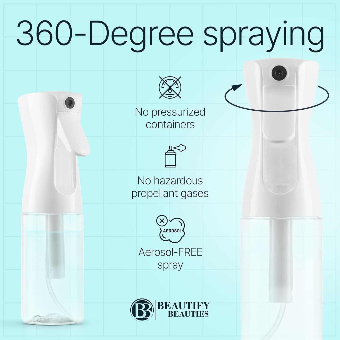BeautifyBeauties Continuous Spray Bottle for Hair, 6..8 oz Mister Spray