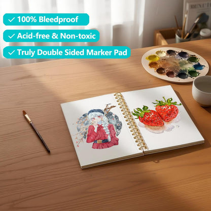 Hapikalor Watercolor Paper Pad, 9"x12" Water Color Paper, 140lb/300gsm Teal