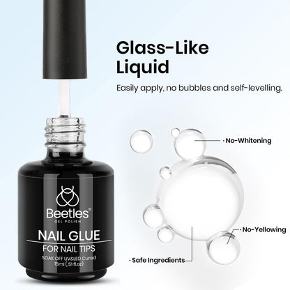 Beetles 2 Pcs 15ml No Wipe Gel Top Coat and Base Coat Set