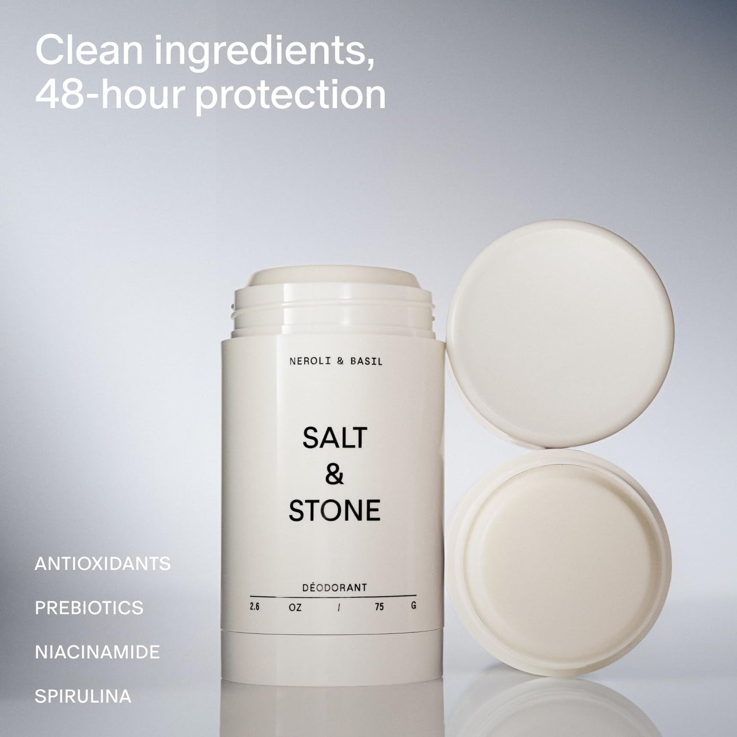 Salt & Stone Aluminum-Free Deodorant, Women & Men Santal & Vetiver 2.6 oz