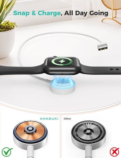 6.6FT Long for Apple Watch Charger USB Magnetic Fast Charging Cable Portable Wireless Charging Accessories Compatible with iWatch Series 11/10/9/8/7/6/5/4/3/2 Ultra 3/2/SE