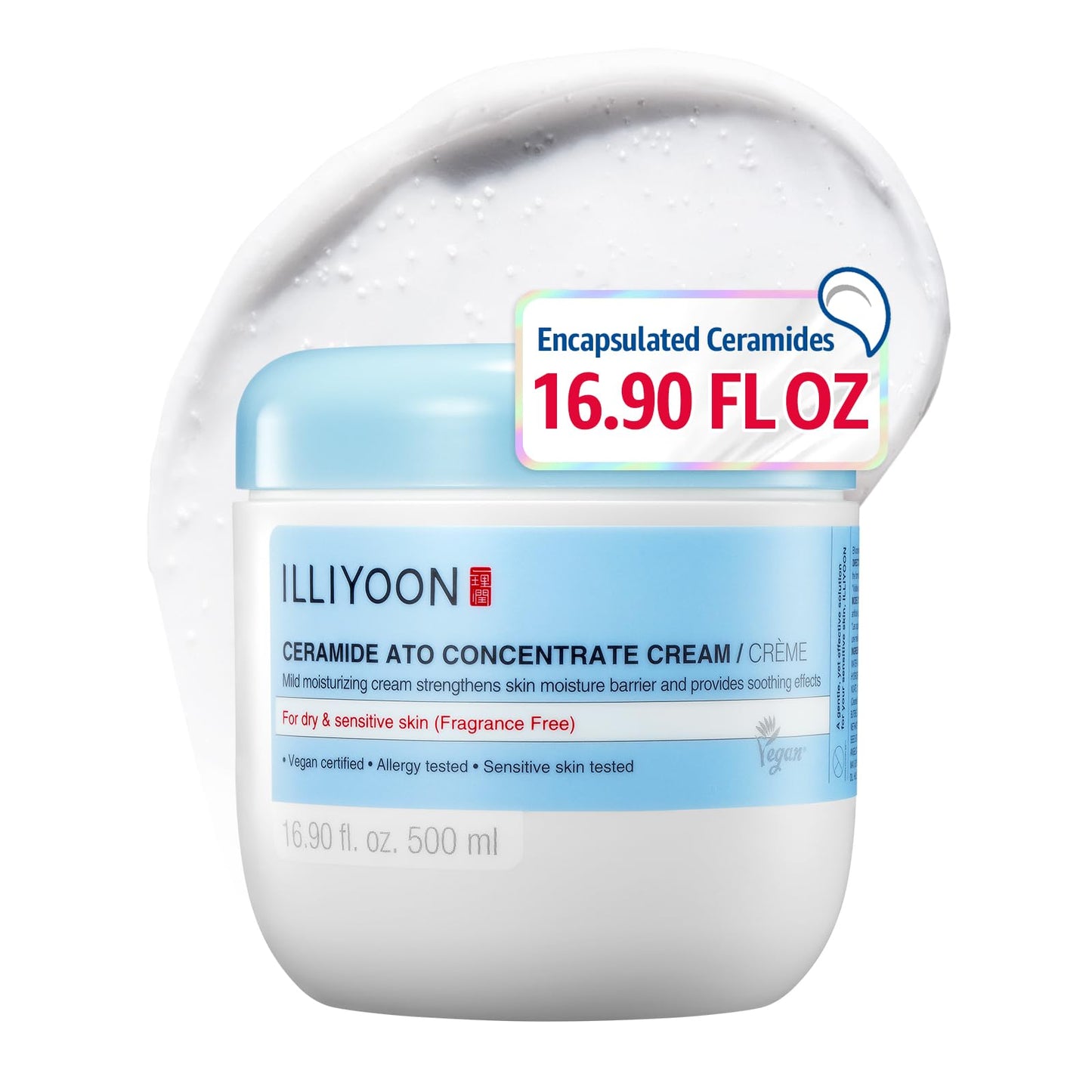 Illiyoon Ceramide Ato Concentrate Cream | Moisturizer for Dry & Sensitive Skin, 100hr Lasting Hydration, For Face & Body, Gentle for Infants, Moisture Barrier Repair, Vegan Certified, 2.53 fl.oz.