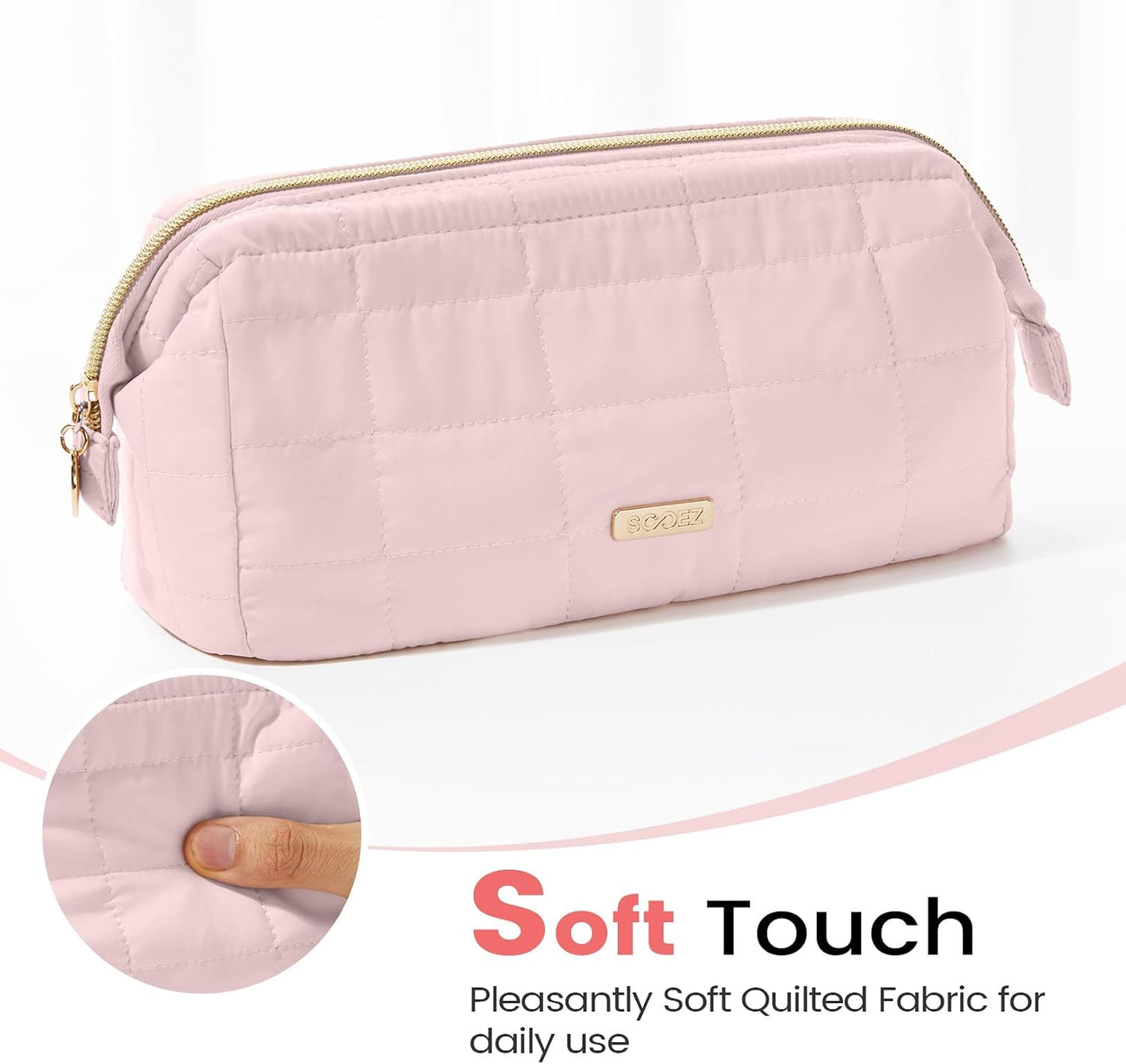 Sooez Large Pencil Case Pouch, Soft Pencil Bag with Zipper, Pen Bag