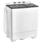 COSTWAY Portable Washing Machine, Twin Tub 26lbs Capacity Laundry Washer, 18lbs Washer and 8lbs Spinner Combo with Timer Knobs, Built-in Drain Pump, Compact Washer for Home Dorm Apartment, Blue+White