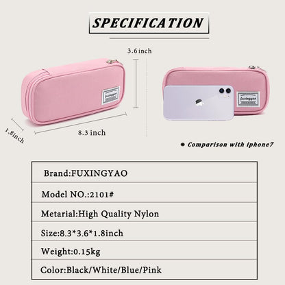 FUXINGYAO Pencil Case, Multi- Slot Pencil Pouch, Portable Pencil Bag, Pen Case for& Office(Black)
