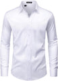 Men’s Wrinkle Free Dress Shirts Regular Fit Long Sleeve Non Iron Business Casual Wedding Stretch Button Down Shirt