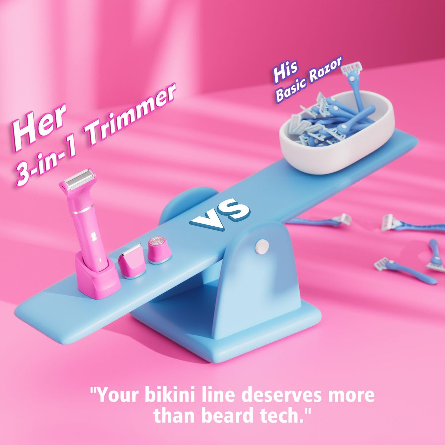 Risina 2-in-1 Bikini Trimmer for Women, Women's Electric Razor, Face Shaver