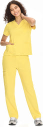 COZYFIT Scrubs for Women Set - V-Neck & Straight Leg Pants with 9 Pockets