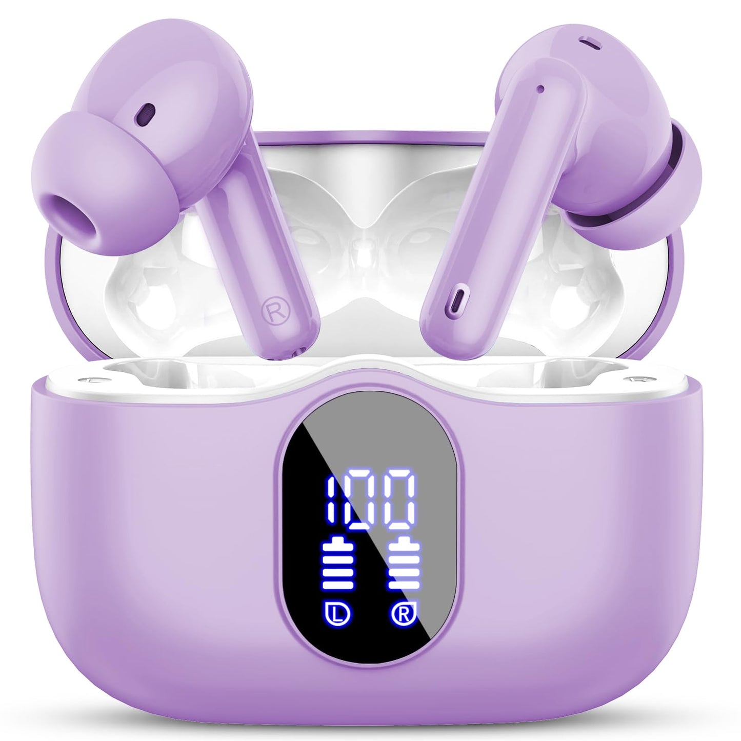 Wireless Earbuds, Bluetooth 5.4 Headphones Bass Stereo/Clear Calls, Black