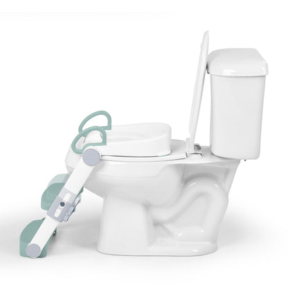 Ingenuity My Size Potty Pro 2-in-1 Potty Training Toilet, Floor Potty with Removable Potty Seat for Standard Toilets, Realistic Flushing Sound, for Toddlers Ages 18+ Months, Up to 50 lb
