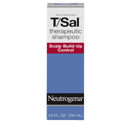 Neutrogena T/Sal Therapeutic Dandruff Shampoo, Scalp Build-Up Control, 3% Salicylic Acid,Psoriasis Treatment, Seborrheic Dermatitis Shampoo, Clears Flakes, Fragrance Free, 4.5 fl oz | Scalp Build-up Shampoo, 3% Salicylic Acid, Scalp Psoriasis Treatment, S