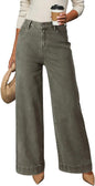 Dokotoo Women's Casual High Waisted Jeans Stretch Wide Leg Loose Denim Pant