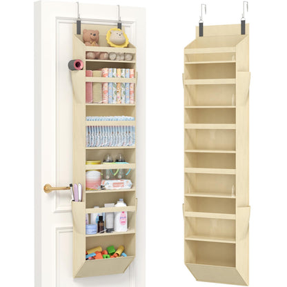 Lifewit 1 Pack Over the Door Organizer, 5 Section Hanging Storage, Beige