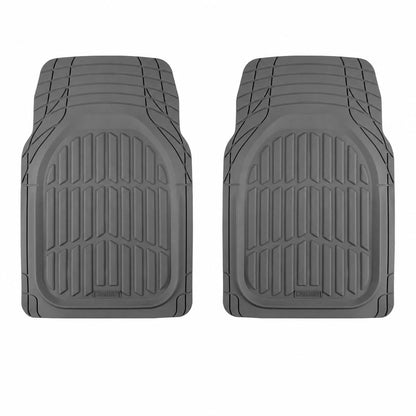 Motor Trend -2 Piece Front Car Floor Mats- Black FlexTough Contour Liners-Deep Dish Heavy Duty Rubber Floor Mats for Car SUV Truck & Van-All Weather Protection, Universal Trim to Fit