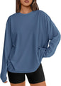 Trendy Queen Womens Oversized Long Sleeve Shirts Fall Tops 2026 Basic Tees