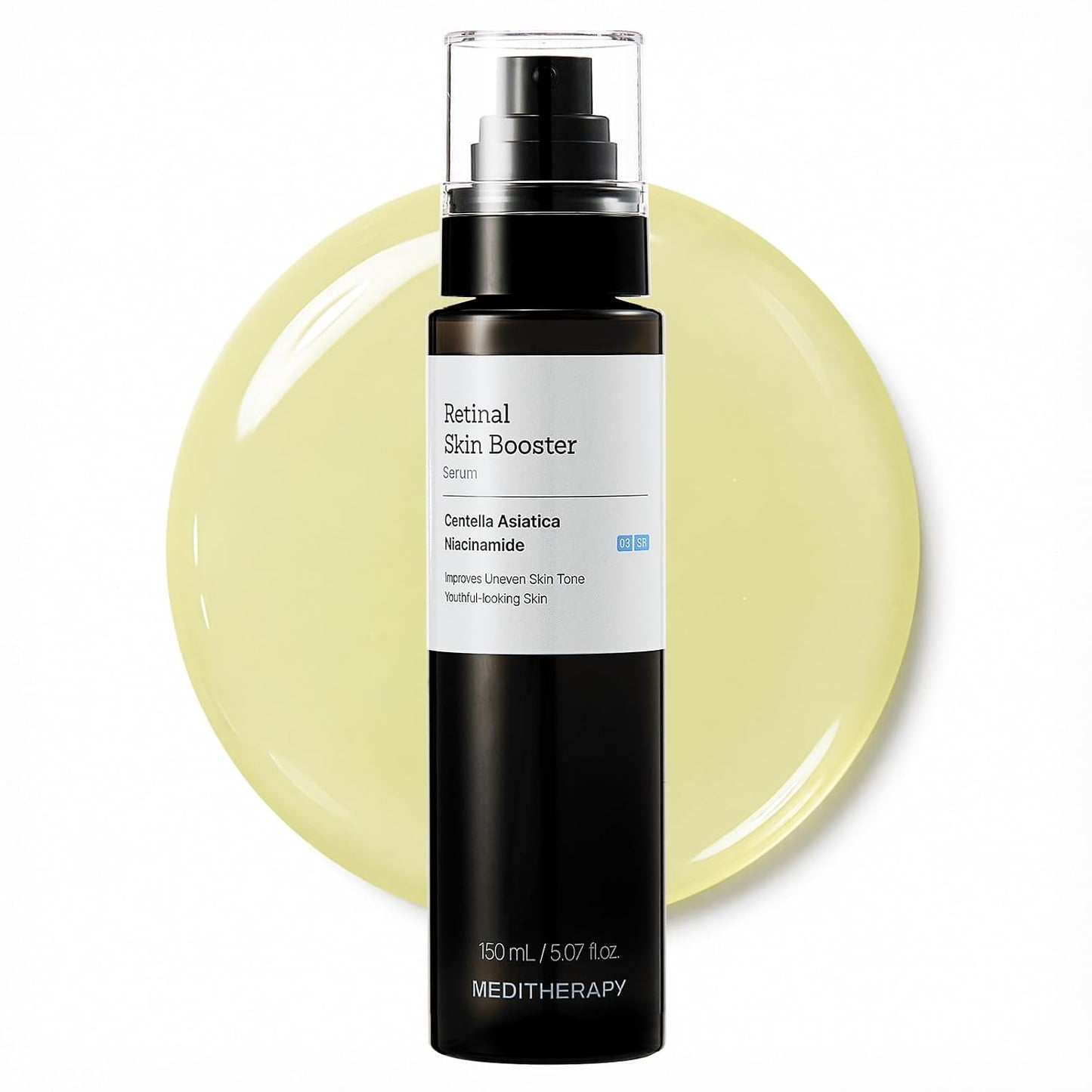 MEDITHERAPY Retinal Skin Booster Serum 5.07 fl oz | Retinaldehyde, Niacinamide, Cica | Korean Hydrating Face & Body Serum for Dull, Uneven Skin, All Skin Types, K-Beauty