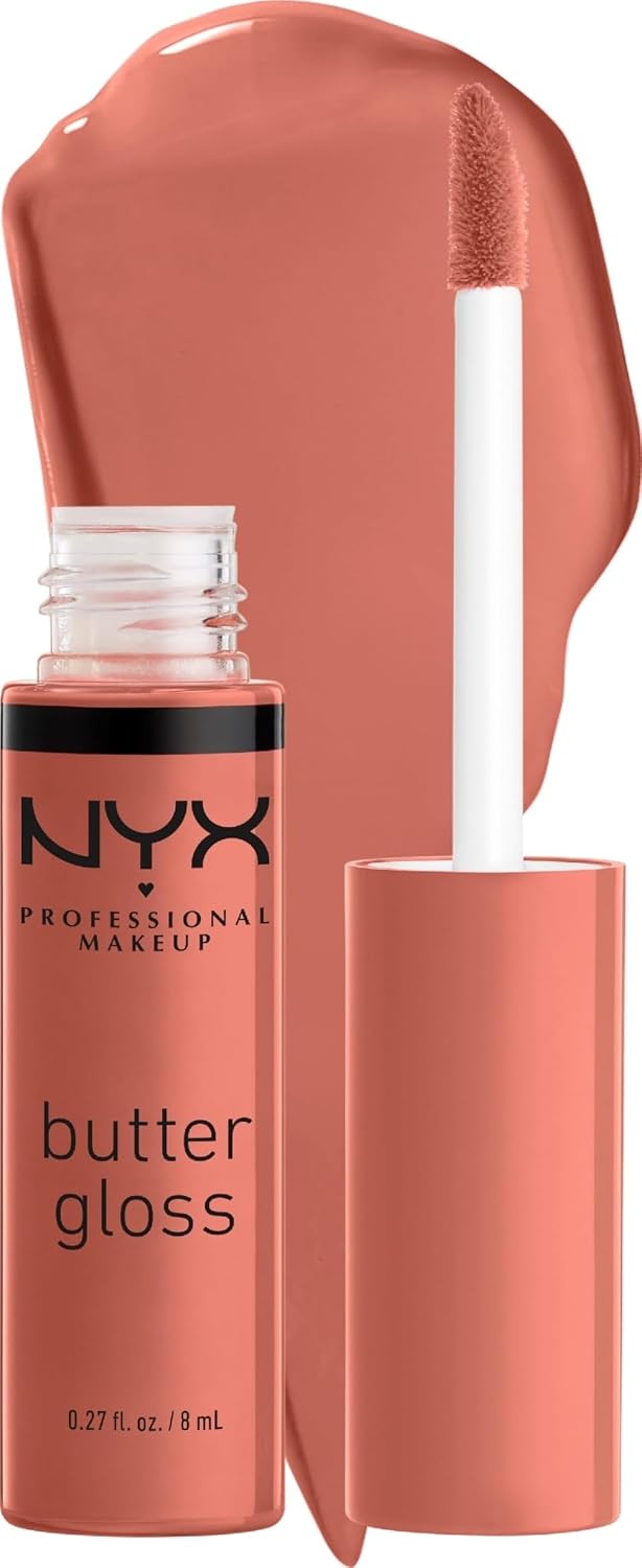 NYX PROFESSIONAL MAKEUP Butter Gloss, Non-Sticky Lip Gloss - Praline (Deep Nude)