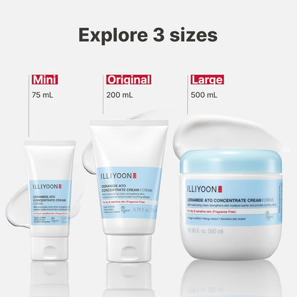 Illiyoon Ceramide Ato Concentrate Cream | Moisturizer for Dry & Sensitive Skin, 100hr Lasting Hydration, For Face & Body, Gentle for Infants, Moisture Barrier Repair, Vegan Certified, 2.53 fl.oz.