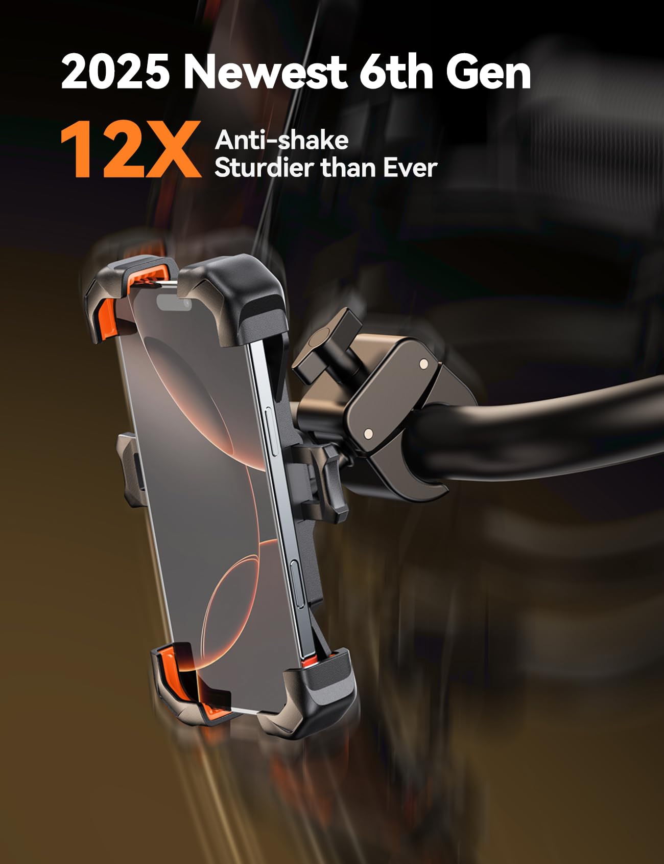 JOYROOM Motorcycle Phone Mount, [1s Auto Lock][100mph Military Anti-Shake] Bike Phone Holder for Bicycle, [10s Quick Install] Handlebar Phone Mount, Compatible with iPhone, Samsung, All Cell Phone