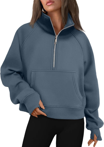 AUTOMET Womens Sweatshirts Half Zip Fleece Pullover Fall Outfits