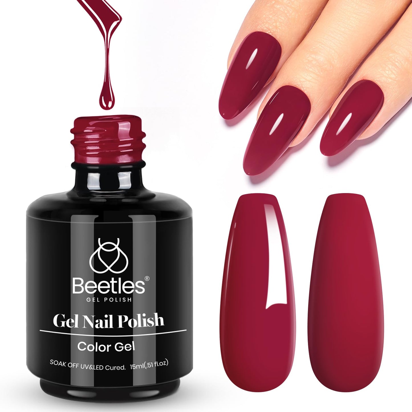 Beetles Purple Gel Nail Polish, 1 Pcs 15ml Purple Gel Polish