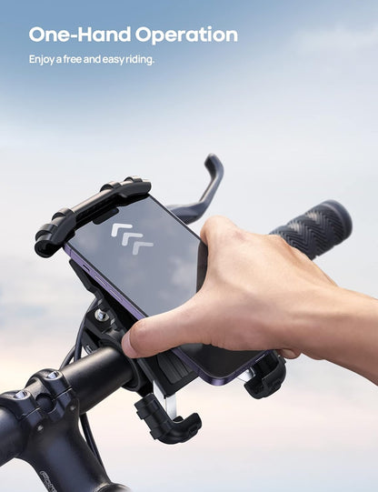 Lamicall Bike Phone Holder Motorcycle Mount - One-Hand Operation, Lockable