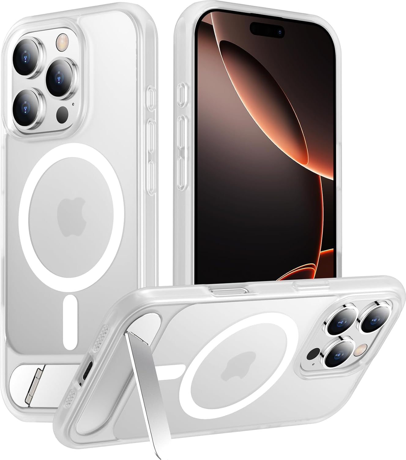 Magnetic Compatible with iPhone 14 Pro Max Case, [Built-in Invisible Kickstand][Compatible with MagSafe] [Military Grade Shockproof] Slim Translucent Matte Phone Case for iPhone 14 Pro Max 6.7"