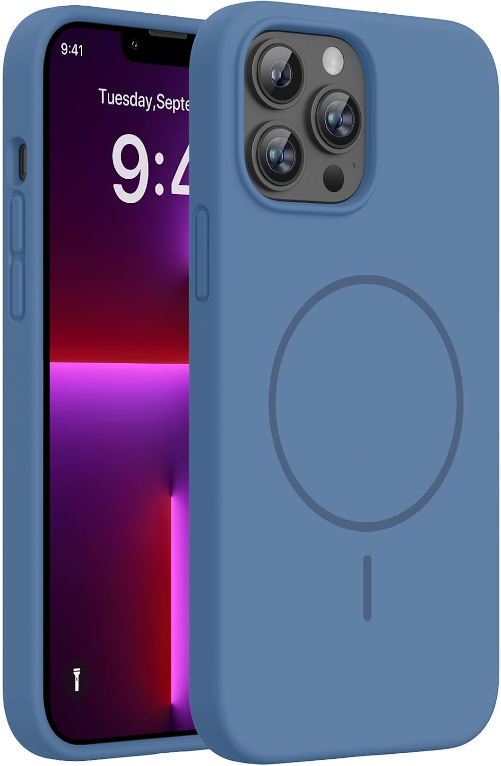 Miracase Magnetic for iPhone 16 Pro Case, Silicone, Black