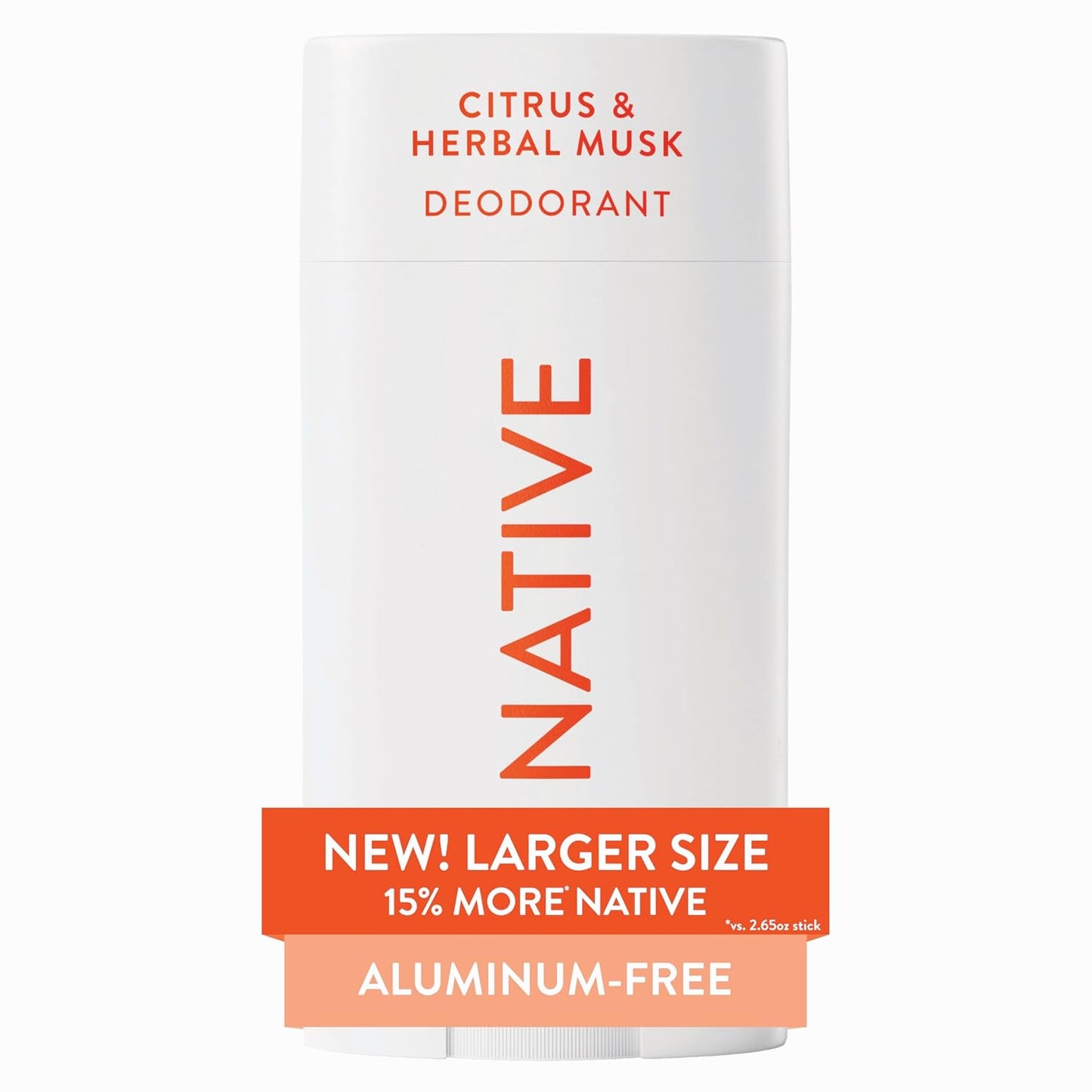 Native Aluminum Free Deodorant, Ocean & Timber, Large Size Stick, 72 Hour Odor Control, for Women & Men, Contains Naturally Derived Ingredients, 3.1 oz