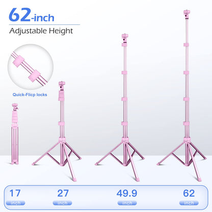 SENSYNE 72" Phone Tripod, Extendable Cell Phone Tripod Stand, Selfie Stick with Wireless Remote and Phone Holder, Compatible with iPhone Android Phone, Camera