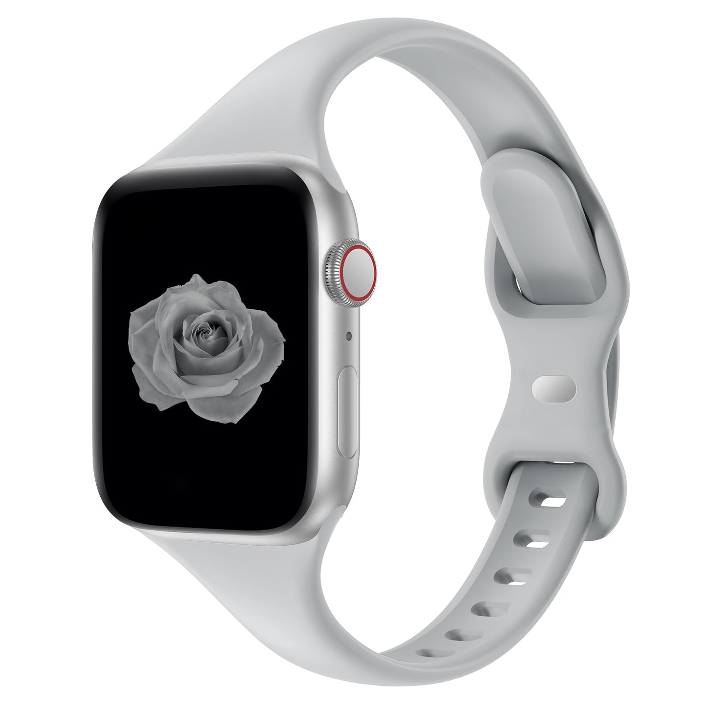 Thin Slim Band Compatible with Apple Watch 38mm 40mm 41mm 42mm 44mm 45mm 46mm 49mm, Replacement Silicone Sport Strap for iWatch Series 11/10/9/8/7/6/5/4/3/2/1 Ultra SE Women Men, Light Blush