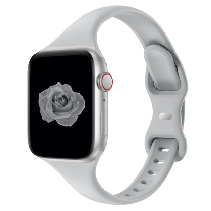 Thin Slim Band Compatible with Apple Watch 38mm 40mm 41mm 42mm 44mm 45mm 46mm 49mm, Replacement Silicone Sport Strap for iWatch Series 11/10/9/8/7/6/5/4/3/2/1 Ultra SE Women Men, Light Blush