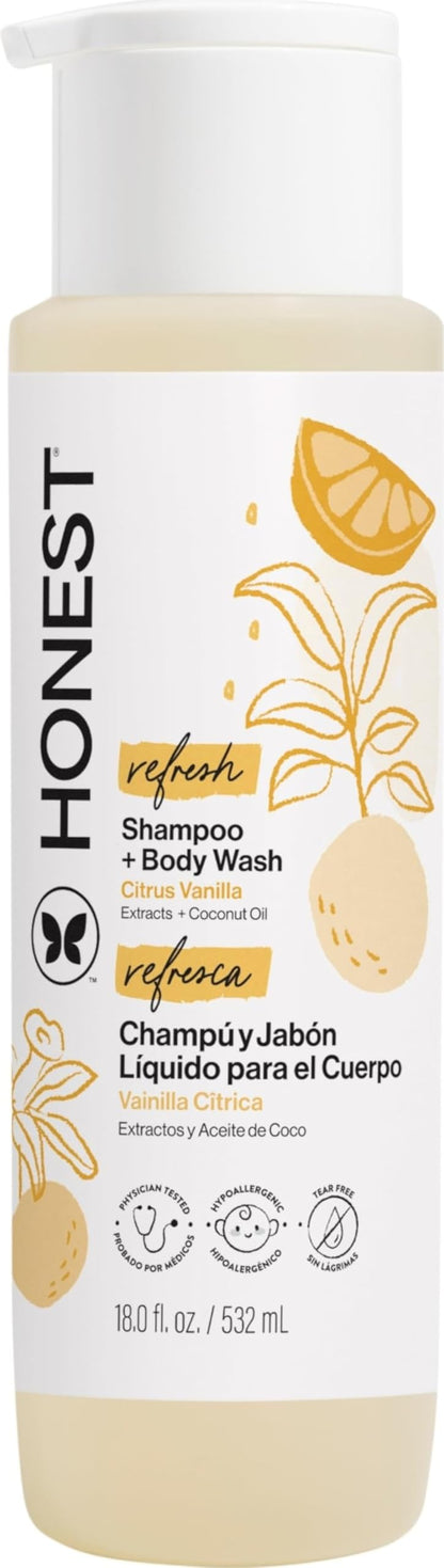 The Honest Company Shampoo & Body Wash, Tear-Free, Fragrance-Free, 10 fl oz