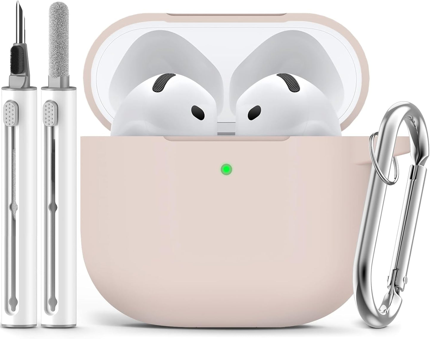 Ljusmicker for AirPods 4 Case 2024 with Cleaner Kit,Milk Tea
