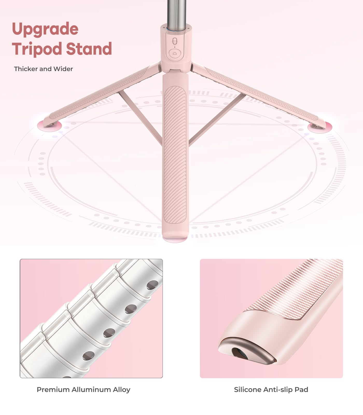 71” Phone Tripod & Selfie Stick, Portable All in One Extendable Cell Phone Tripod Stand, with Wireless Remote Control for iPhone/Samsung/Android/Camera