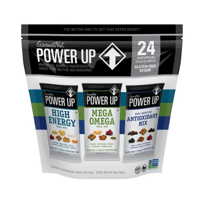 Power Up Trail Mix, Mega Omega Trail Mix, Non-GMO, Vegan, Gluten Free, No Artificial Ingredients, Gourmet Nut, 14 Ounce Bag
