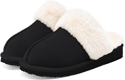 Litfun Fuzzy Slippers for Women Memory Foam Indoor House Shoes