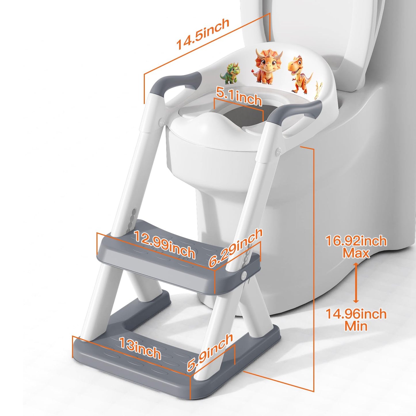 Potty Training Toilet for Toddlers, 2-in-1 Potty Training seat, Anti-Slip