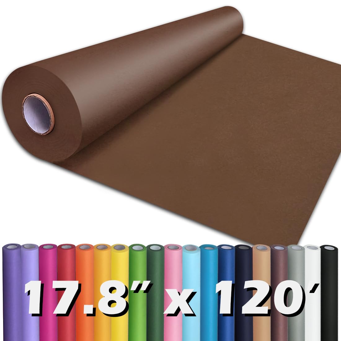 PerkHomy Brown Kraft Paper Roll 36" x 1,440" (120') for Craft Bulletin Board Paper Art Table Covering Crafting Gift Wrapping Bouquet Packing Parcel 70GSM 50LB (Brown, 36" x 120')