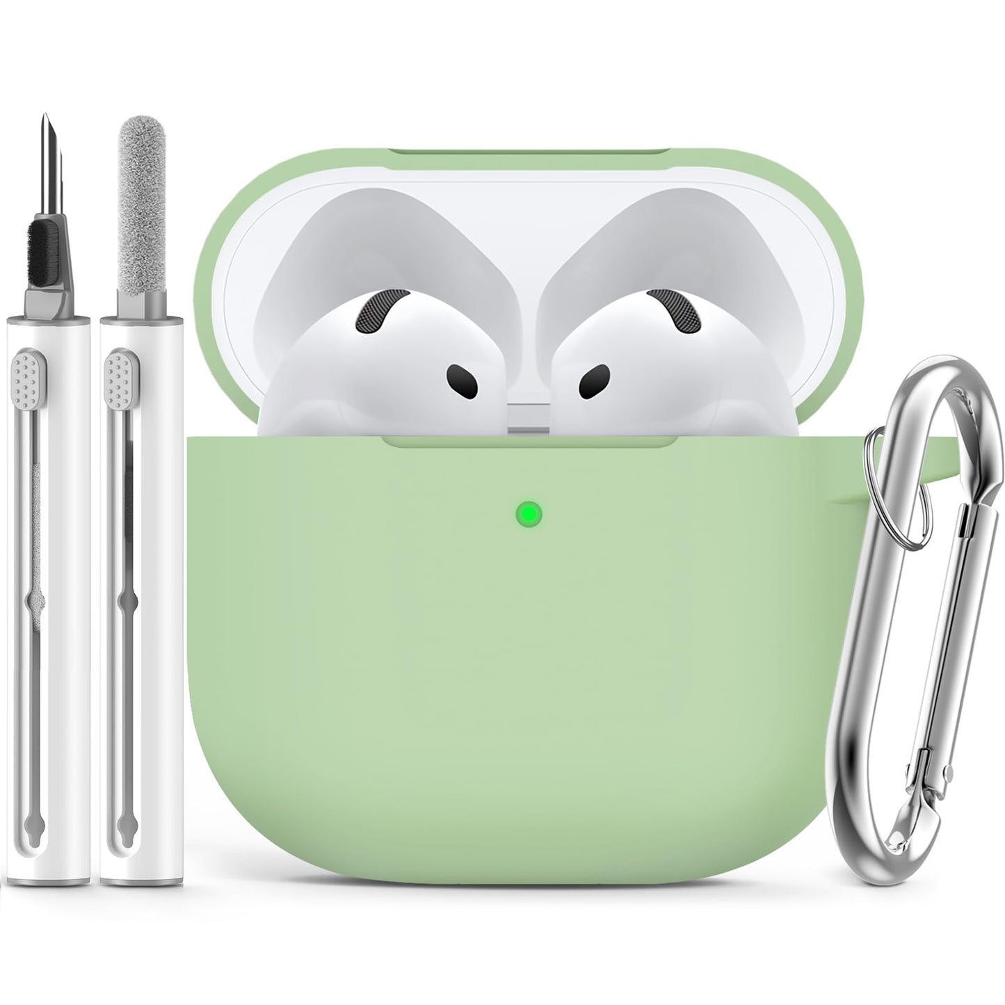 Ljusmicker for AirPods 4 Case 2024 with Cleaner Kit,Milk Tea