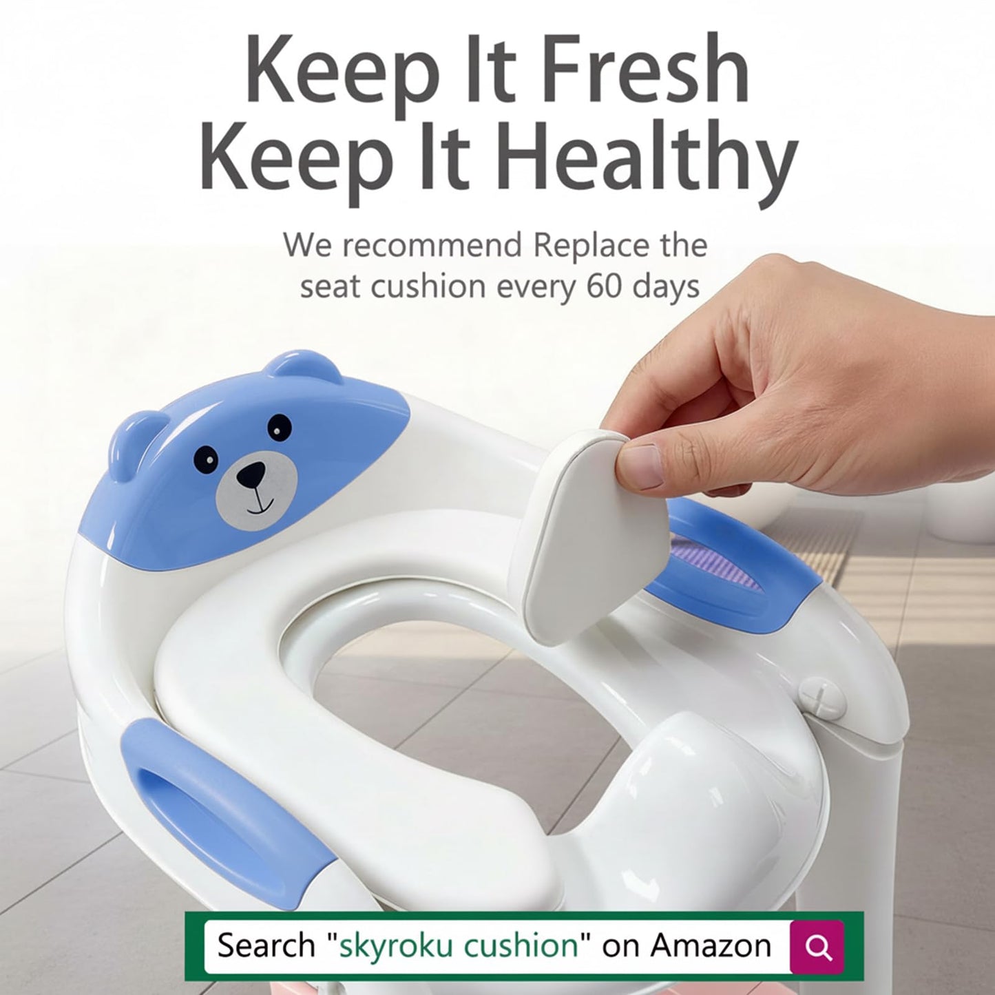 Potty Training Toilet for Toddlers, 2-in-1 Potty Training seat, Anti-Slip