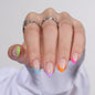 BTArtbox Press On Nails, Cream Puff, Short Almond, Ombre Off White, 32Ct