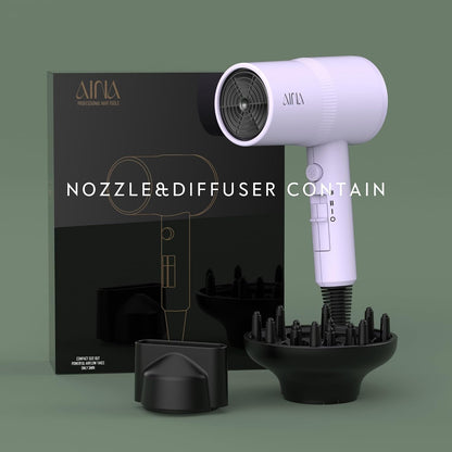 AINA Diffuser Hair Dryer Full-Featured Blow Dryer 110V/1600W(Ash Grey)