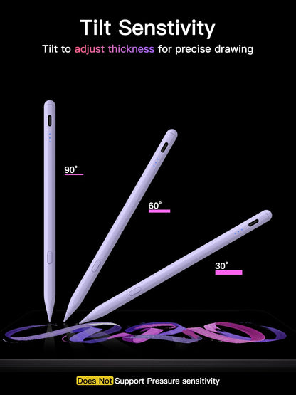 Stylus Pen for ipad 2018-2026, USB-C Fast Charging Pencil, Pixel-Perfect Tilt Sensitivity for iPad 11/10/9/8/7/6/A16, iPad mini 7/6/5, iPad Air M4/3/2 11"/13"/5/4/3, iPad Pro M5/4 13"/12.9″/11″ Black
