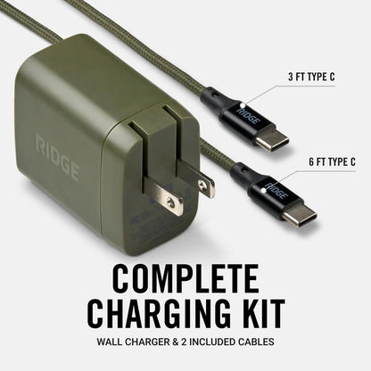 Ridge 20W Magnetic Power Bank Battery Pack 10,000mAh - Fast Charging, Compatible with MagSafe - Portable Charger Flight-Safe Travel Powerbank - Built-in Cables & Magnetic Attachment (Matte Black)