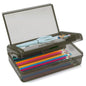 Double Layer Plastic Clear Hard Colored Pencil Box Case Pen Crayon Box