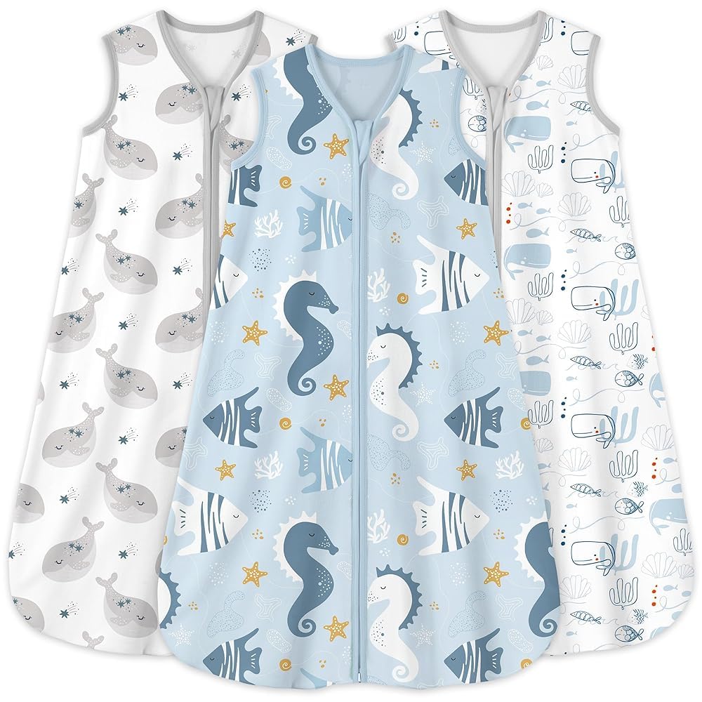 Yoofoss Baby Sleep Sack 0-6 Month 0.5TOG 100% Organic Cotton 2-Way Zipper
