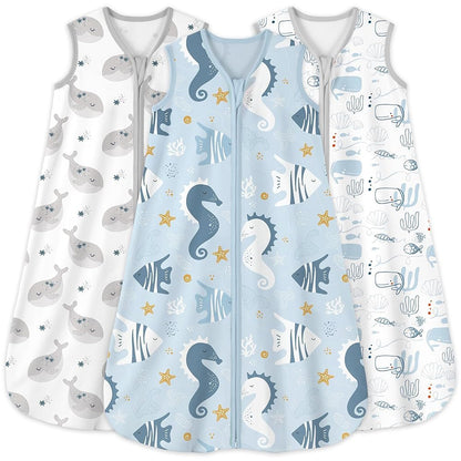 Yoofoss Baby Sleep Sack 0-6 Month 0.5TOG 100% Organic Cotton 2-Way Zipper
